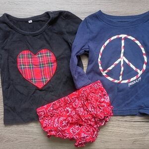 Indigo Soul Kids Set with Heart and Peace Sign
